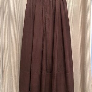 Classic A-Line Skirt striped in deep maroon and grey tulsi handwoven cotton